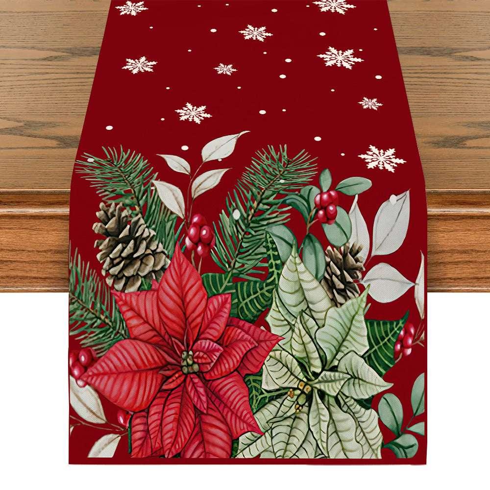 Snowman Table Mat – Linen Printed Christmas Table Runner Décor - ZA-Zola