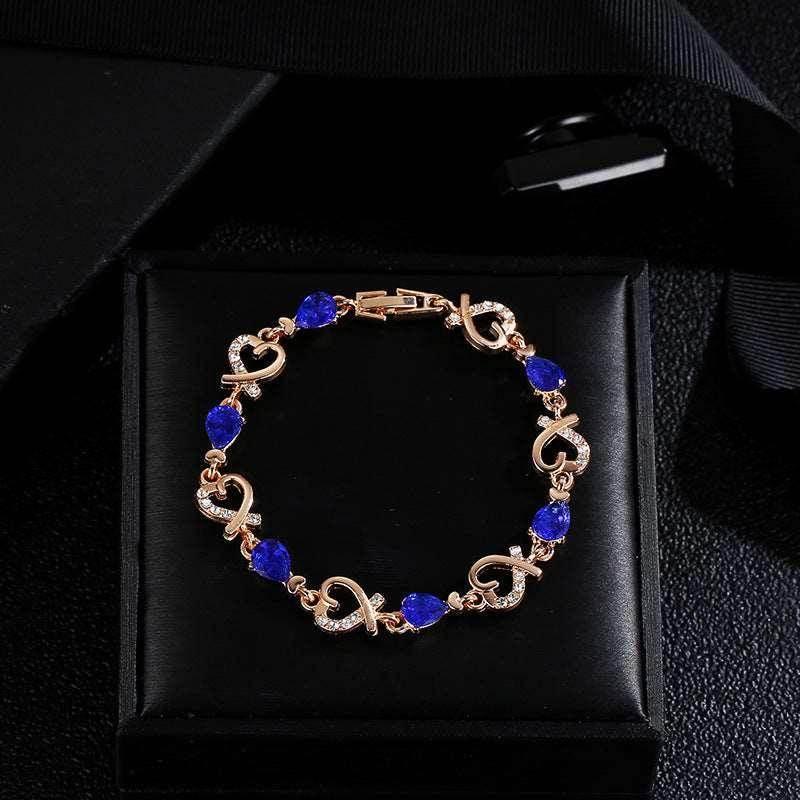 Hollow Heart Rhinestone Bracelet | Valentine's Day Gift - ZA-Zola