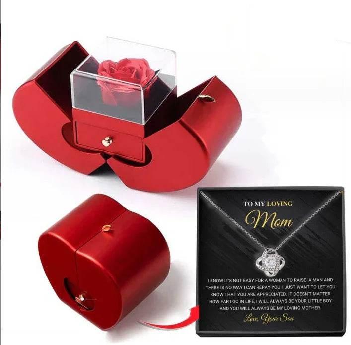 Eternal Rose Necklace Gift Box – Apple Shaped Jewelry Box - ZA-Zola