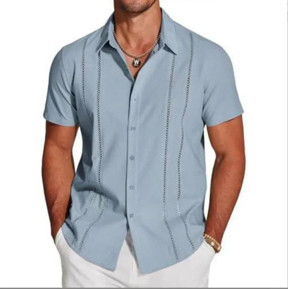 Men’s Hawaii Holiday Linen Shirt | Trendy Wild Summer Lapel Shirt