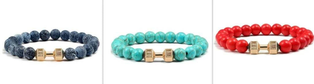 Turquoise Electroplated Alloy Barbell Bracelet - ZA-Zola