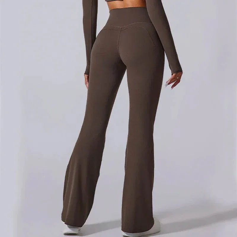 Women’s Flared Yoga Pants – High Waist Fitness Trousers - ZA-Zola