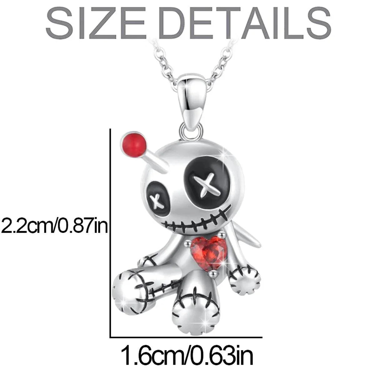 ZA-Zola Red Heart Voodoo Doll Necklace - ZA-Zola