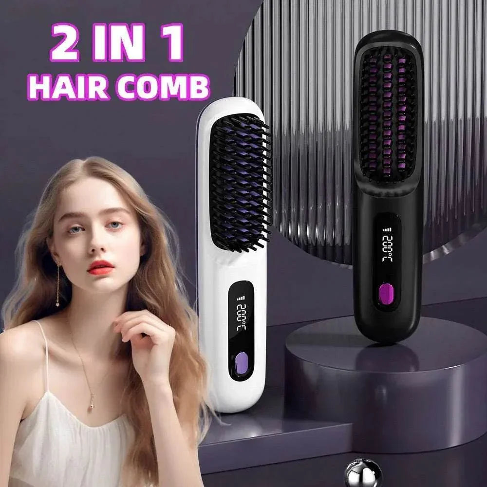 Portable Wireless Hair Straightener – Rechargeable & Travel-Friendly - ZA-Zola