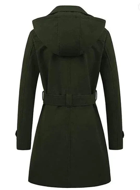Shop Women’s Woolen Hooded Plus Size Coat – Stylish & Warm - ZA-Zola