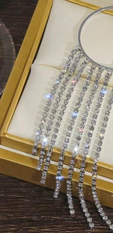 Long Pearl Tassel Earrings – Silver Elegance | ZA‑Zola - ZA-Zola