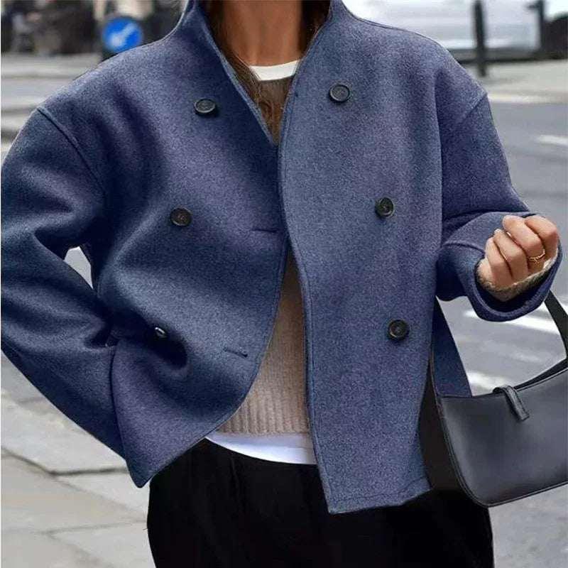 Vintage Brown Woolen Coat for Women | Elegant Winter Wear - ZA-Zola