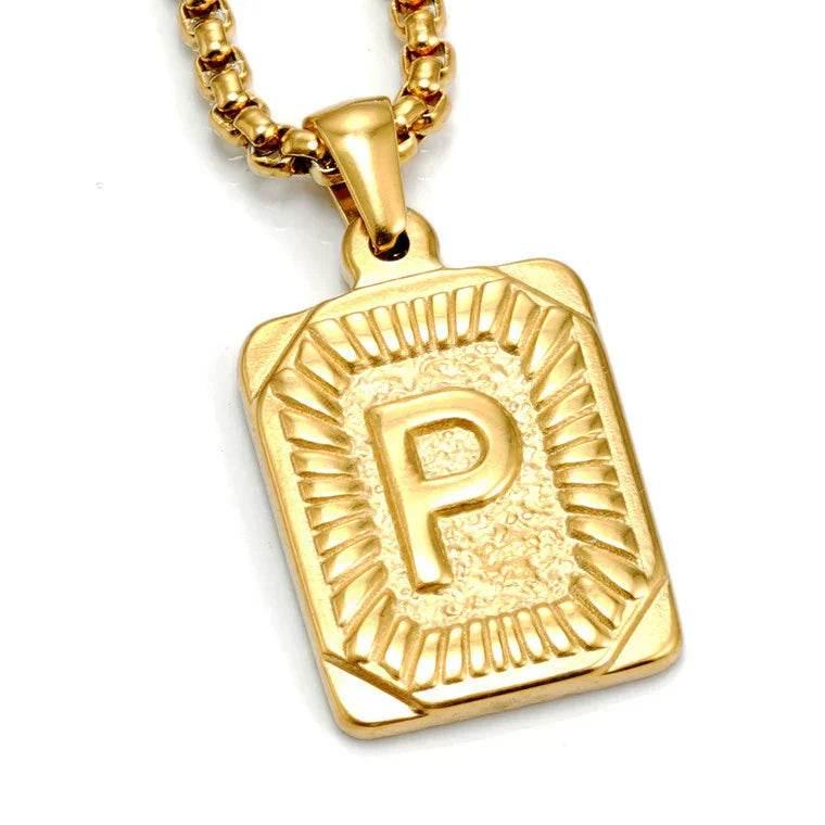 18K Gold Letter Pendant Pearl Chain Necklace - ZA-Zola
