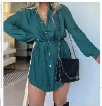 Long Sleeve Button Shirt Jumpsuit Women - ZA-Zola