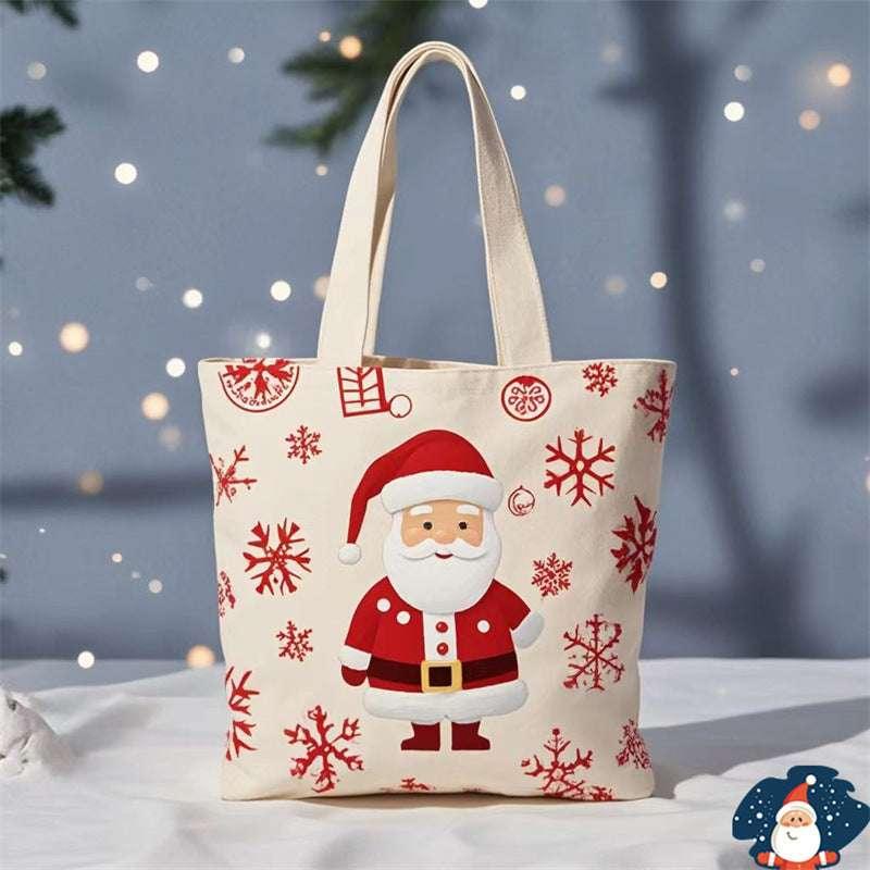 Christmas Canvas Bag Santa Claus Portable Gift Tote - ZA-Zola