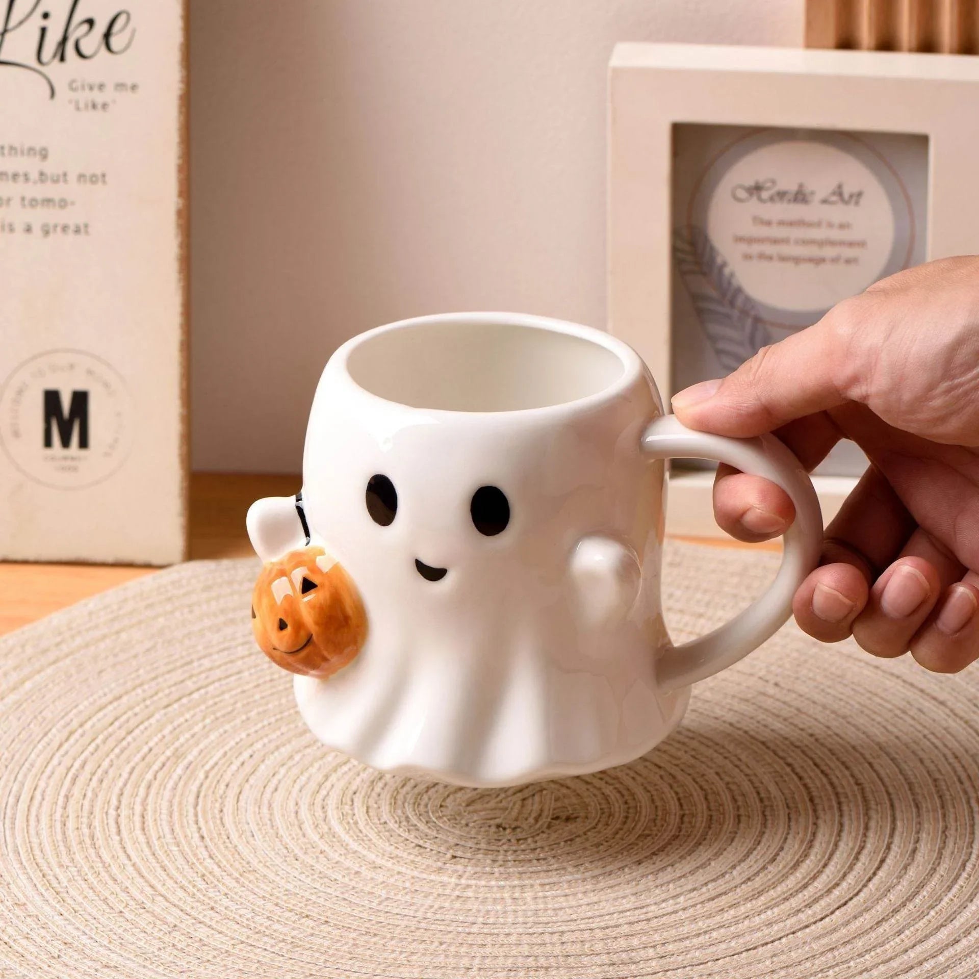ZA-Zola Pumpkin Ghost Halloween Ceramic Cup - ZA-Zola