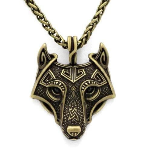 Norse Grey Wolf Head Pendant Necklace – Unisex - ZA-Zola