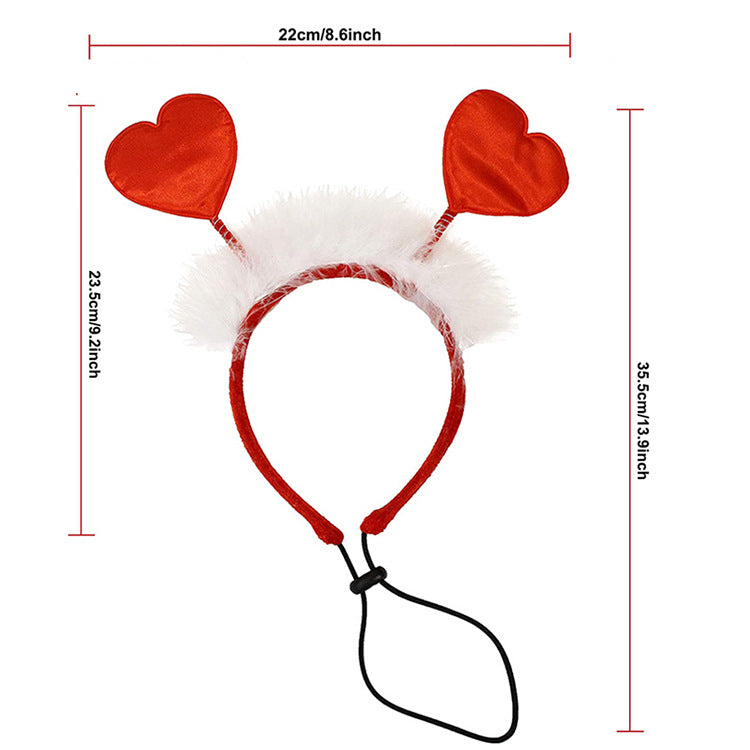 Valentine’s Day Pet Hairband – Stylish Dog & Cat Holiday Accessory