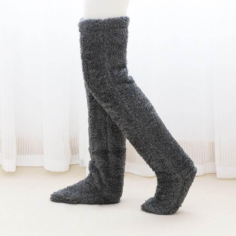 Comfort Over Knee High Fuzzy Socks – Warm Winter Stockings - ZA-Zola