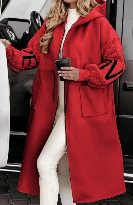 Hooded Windbreaker Long Jacket with Pockets for Women - ZA-Zola