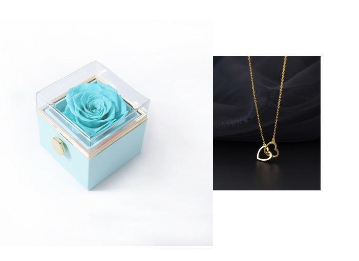 Fashion Acrylic Rotating Rose Jewelry Box | Elegant Gift Box