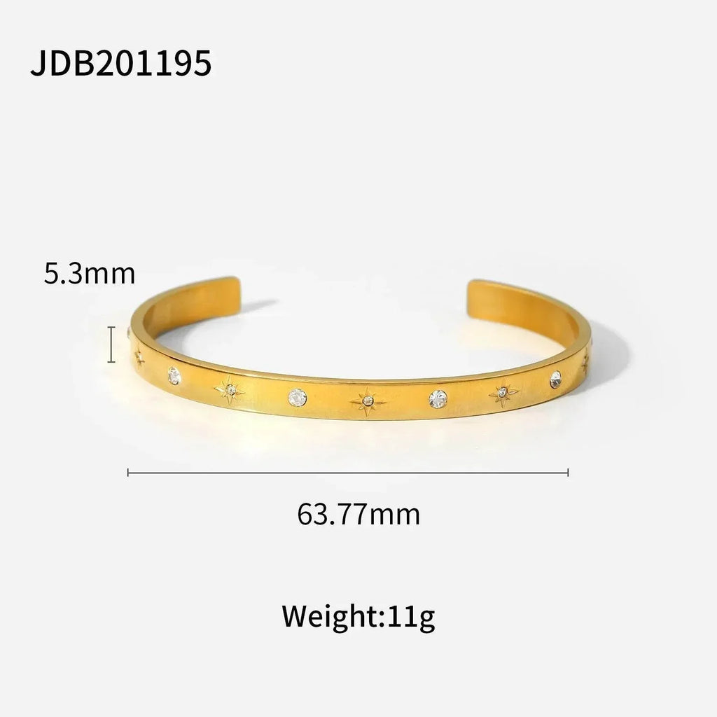 Gold-Plated Zirconia Bracelet – Stainless Steel Chic - ZA-Zola