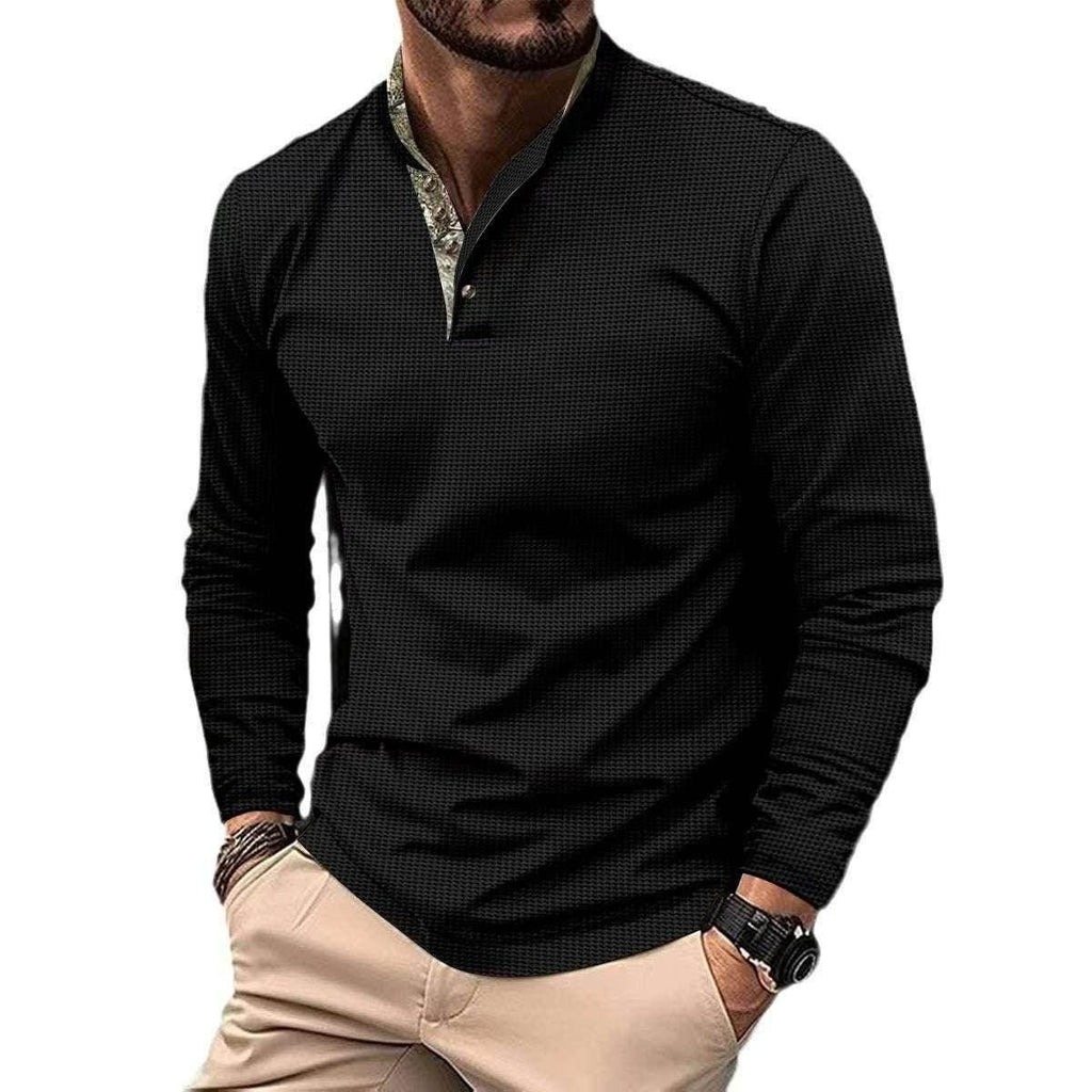 Men's Double Layer Lapel Polo Shirt - Fashion Waffle - ZA-Zola
