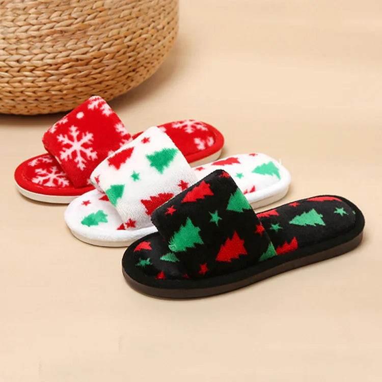 Christmas Tree Plush Slippers – Festive & Fuzzy Joy - ZA-Zola