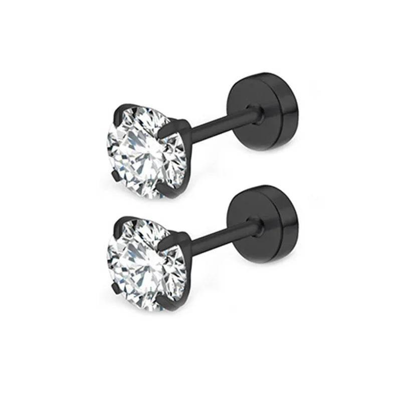 Zircon Cake Stud Earrings – Titanium Steel Shine - ZA-Zola