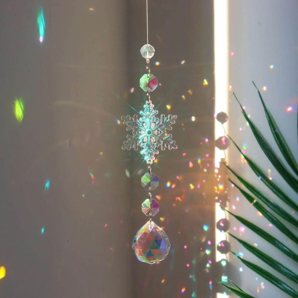 Christmas Crystal Sun Catcher Snowflake Pendant - ZA-Zola