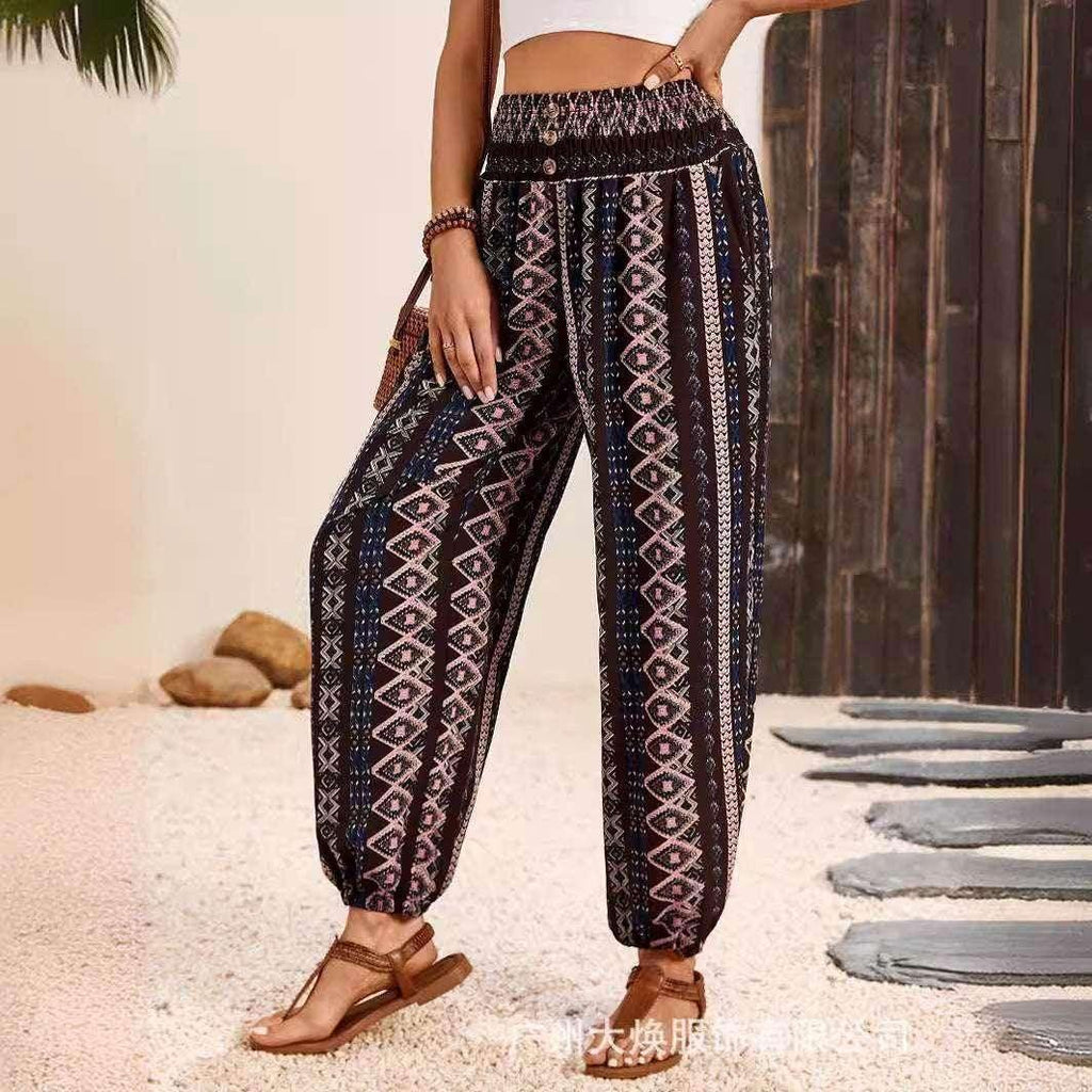 High Waist Loose Print Trousers for Women - ZA-Zola