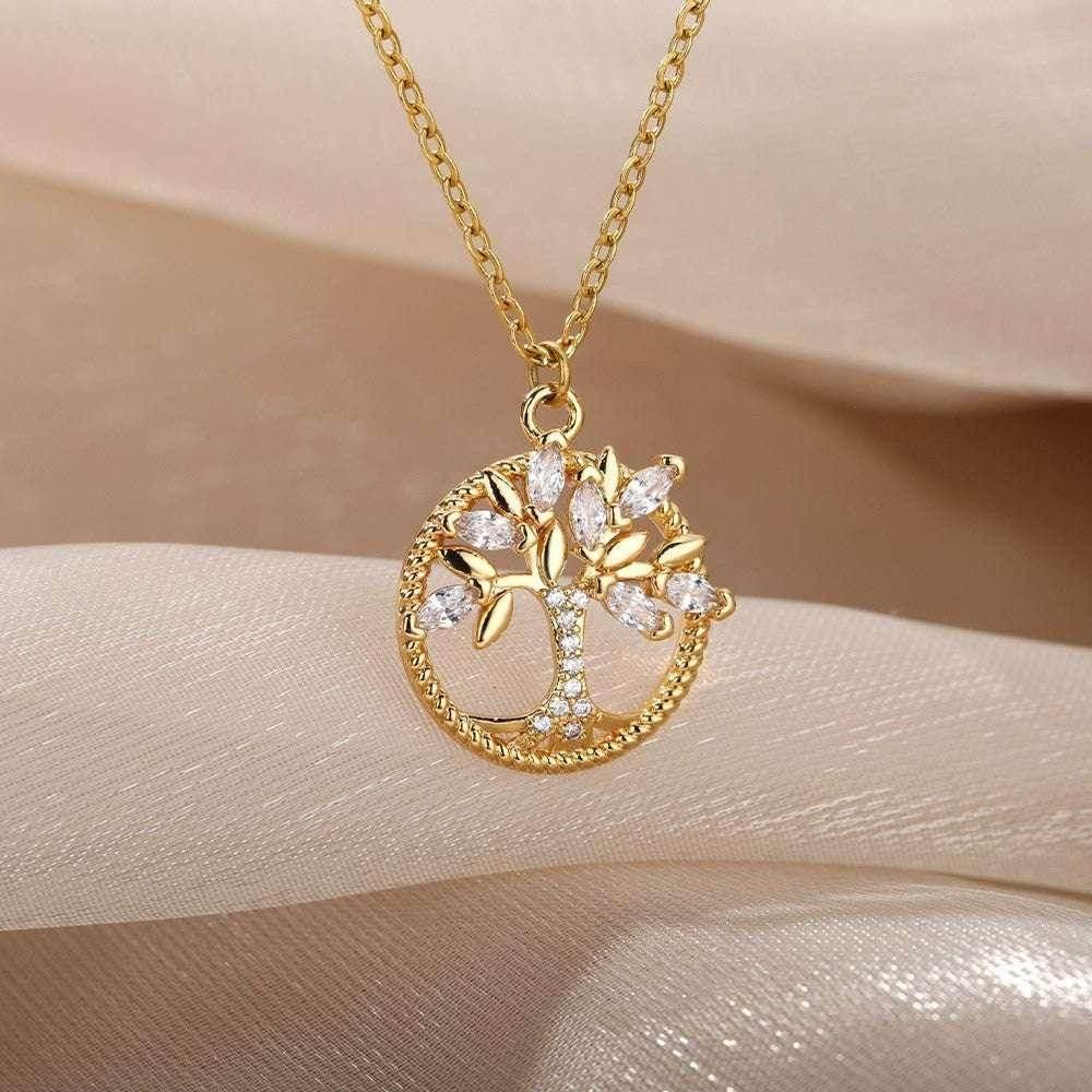 18K Hollow Tree of Life Pendant Necklace - ZA-Zola