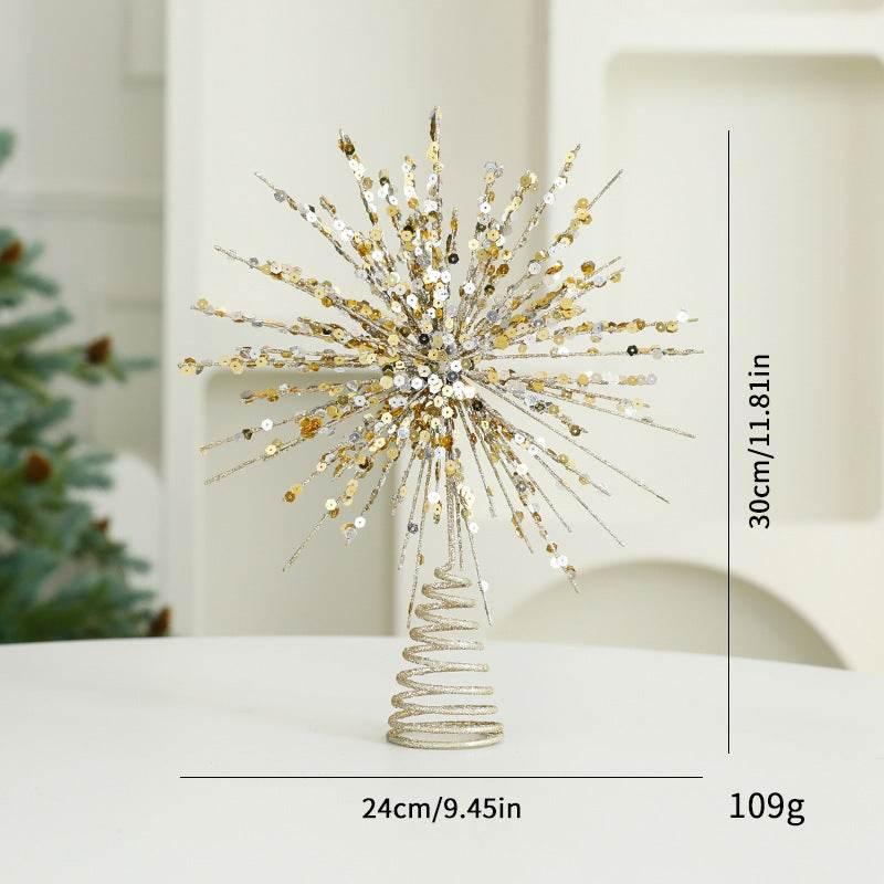 Eight Awn Star Christmas Decoration Ornament | Champagne & Silver - ZA-Zola