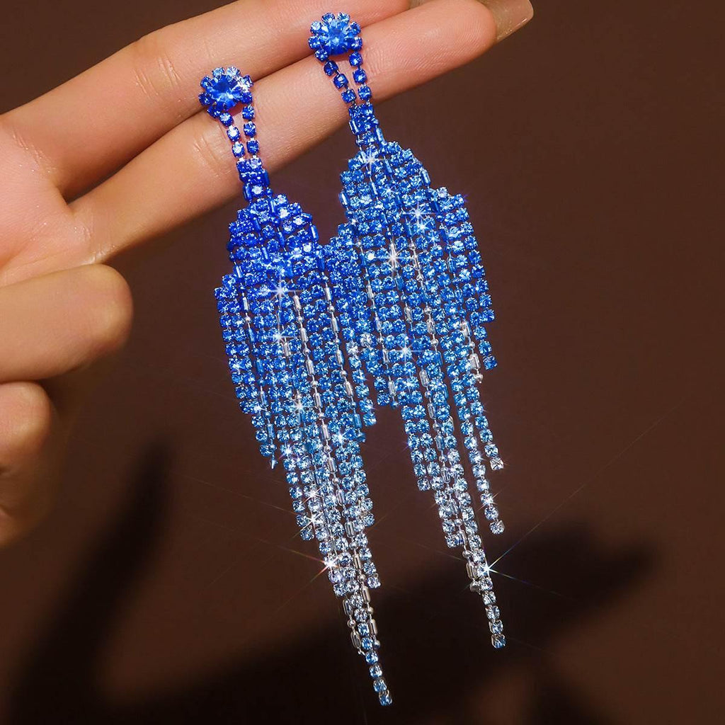 ZA-Zola Rhinestone Tassel Earrings for Women - ZA-Zola
