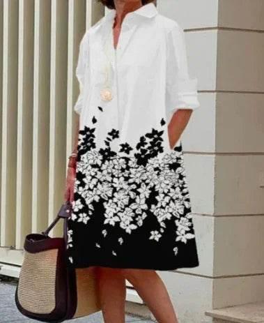 Printed Mid-Length Dress – Casual & Colorful Style - ZA-Zola
