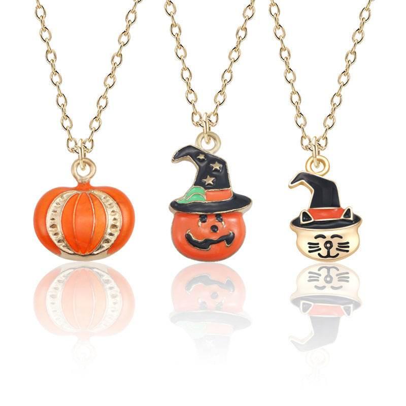 ZA-Zola Halloween Pumpkin Cat Necklace - ZA-Zola