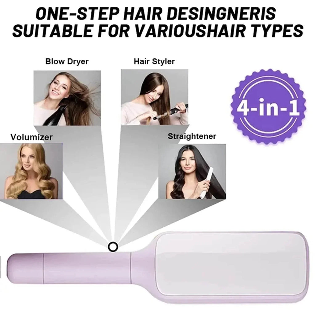 4-in-1 Self-Cleaning Hair Brush – Anti-Static & Massage - ZA-Zola