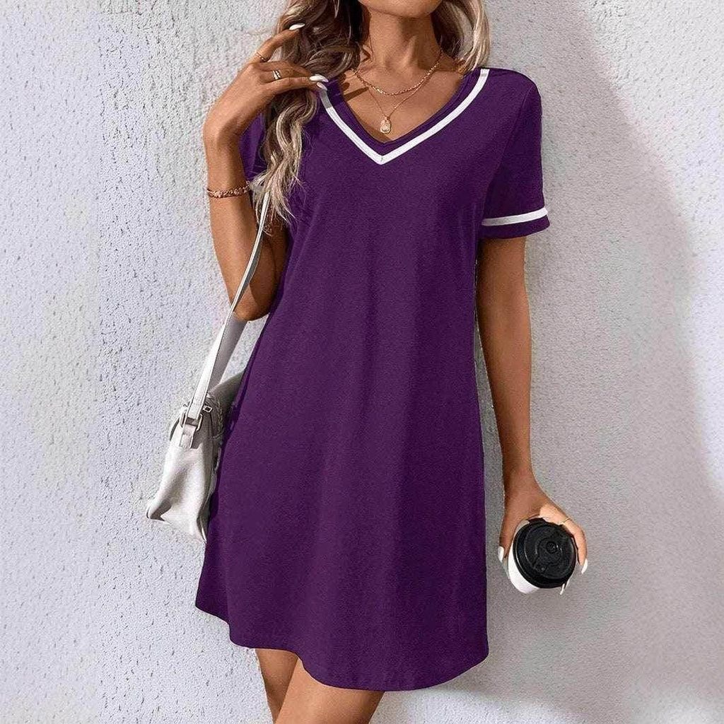 V-Neck Casual Short Sleeve Dress for Women - ZA-Zola
