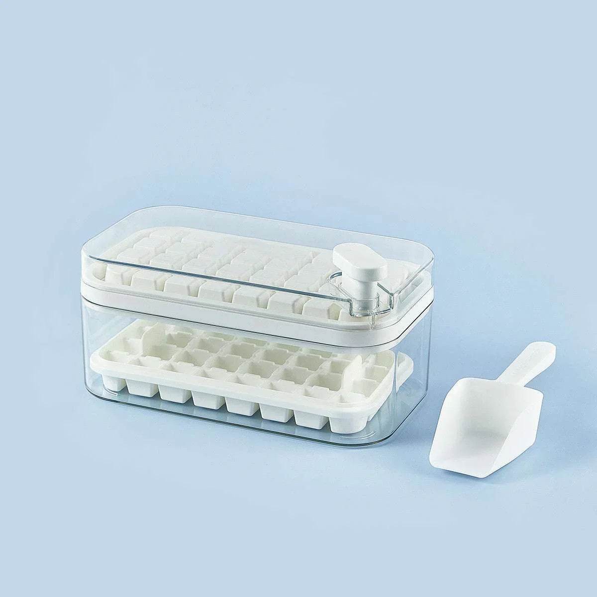 One-Button Ice Cube Tray with Storage Box – Easy Release, BPA-Free - ZA-Zola