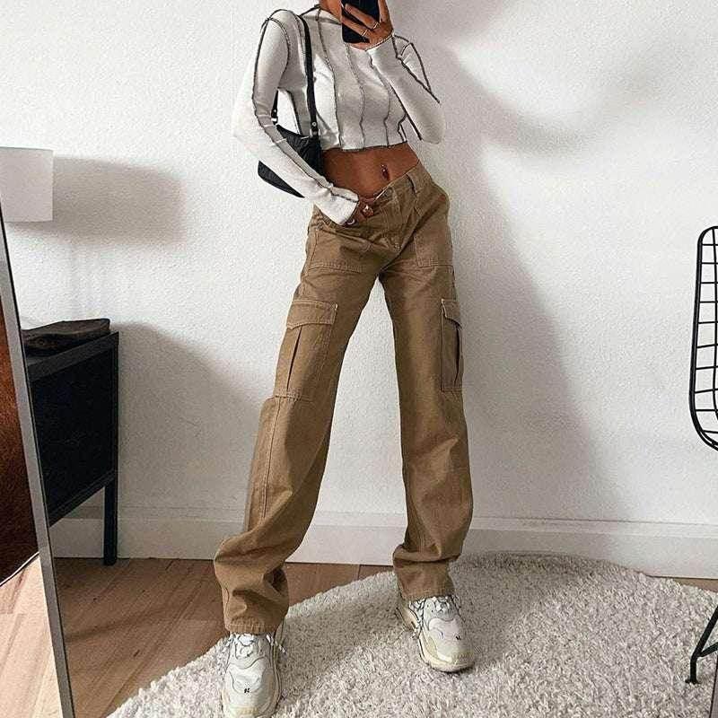 High Waist Workwear Jeans with Pockets - ZA-Zola
