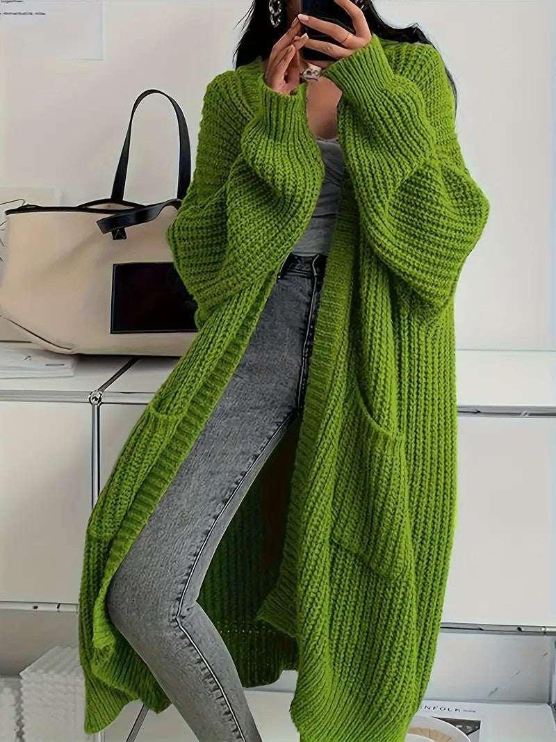Women Knitted Cardigan | Long Loose Winter Sweater - ZA-Zola
