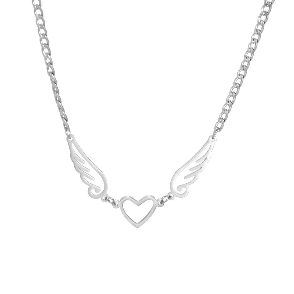 Hollow Heart Angel Wing Necklace - Shop Now | ZA-Zola - ZA-Zola