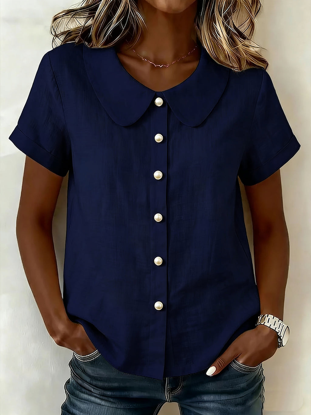 Solid Loose Cotton Linen Shirt | Women Casual