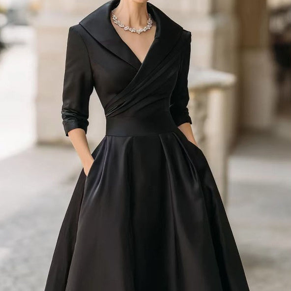 Elegant High Waist Long Sleeve Formal Maxi Dress for Women