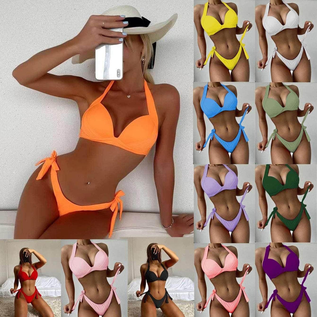Solid Color Bikini | Sexy High Waist Swimsuit – Buy Now - ZA-Zola