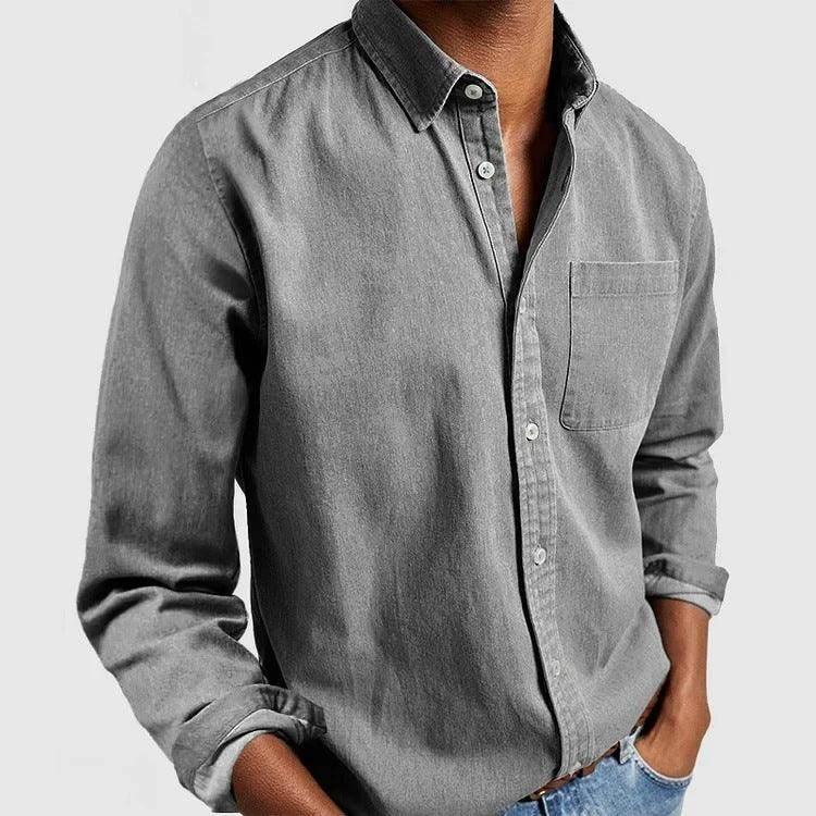 Men's Long Sleeve Lapel Shirt – Stylish Casual Top - ZA-Zola