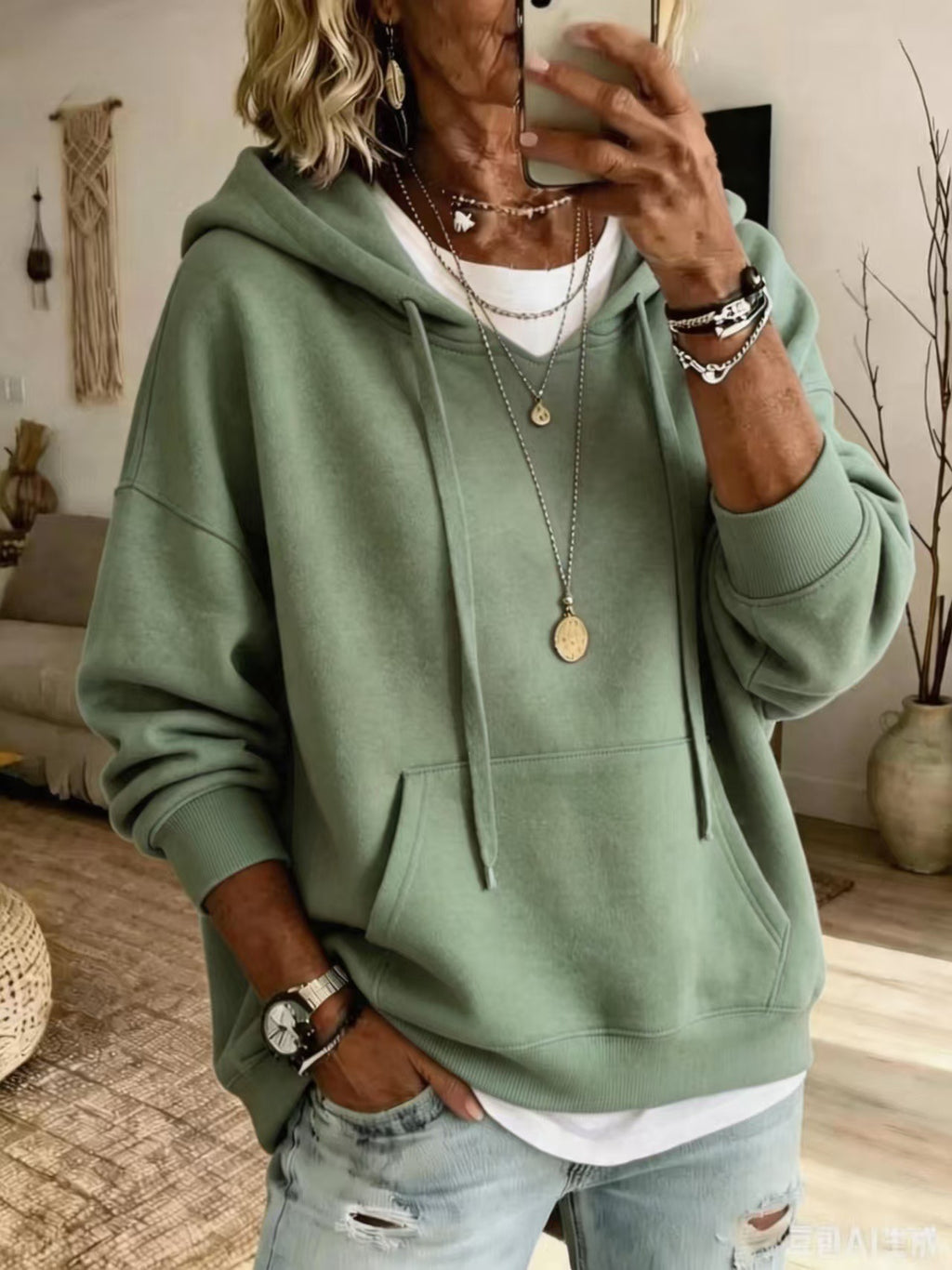 Womens Loose Fitting Hoodie | Casual Long Sleeve