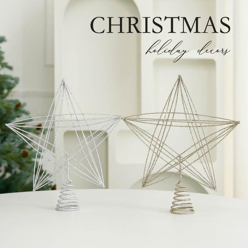 Eight Awn Star Christmas Decoration Ornament | Champagne & Silver - ZA-Zola