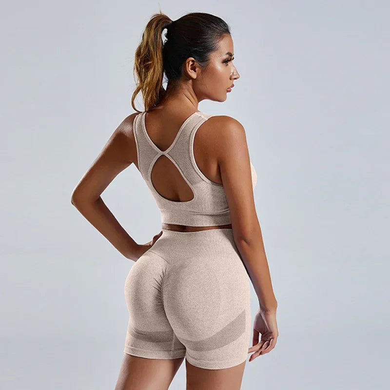 Women Yoga Shorts Set – Seamless Gym & Workout Wear - ZA-Zola