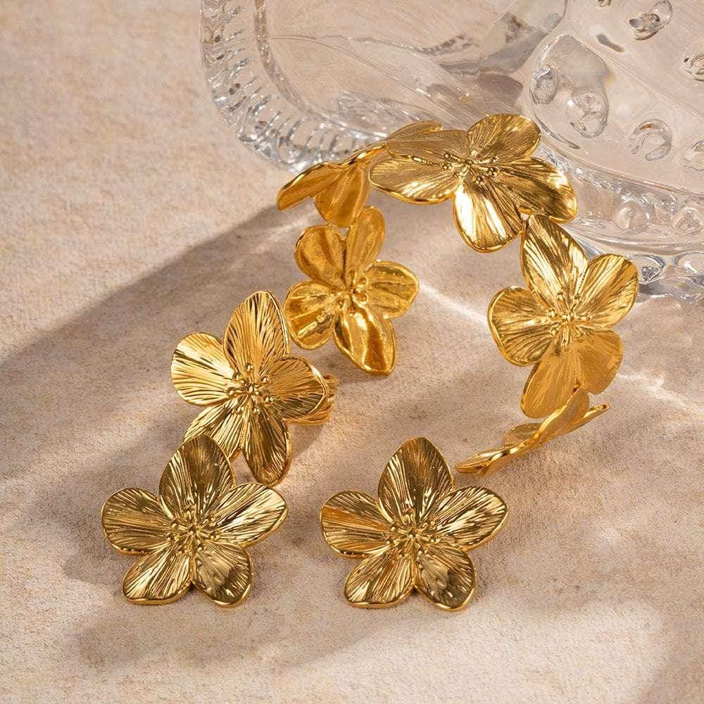 Golden Flower Summer Beach Jewelry Set - ZA-Zola