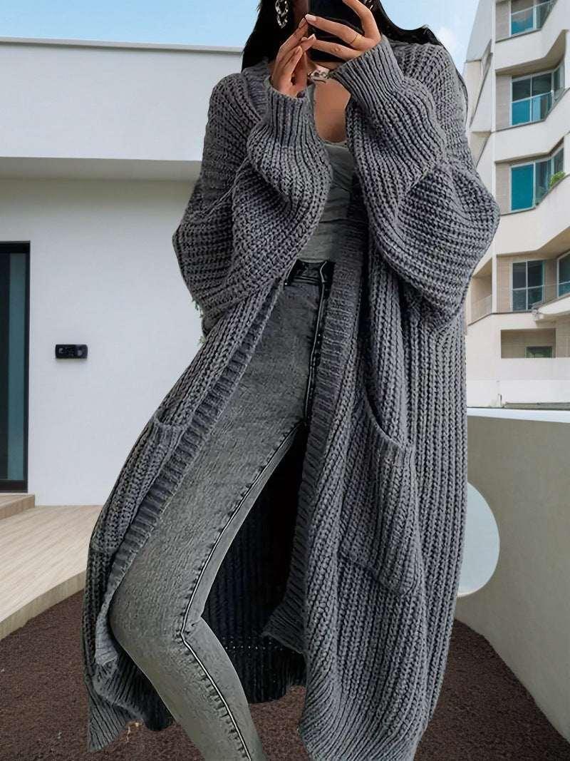 Women Knitted Cardigan | Long Loose Winter Sweater - ZA-Zola