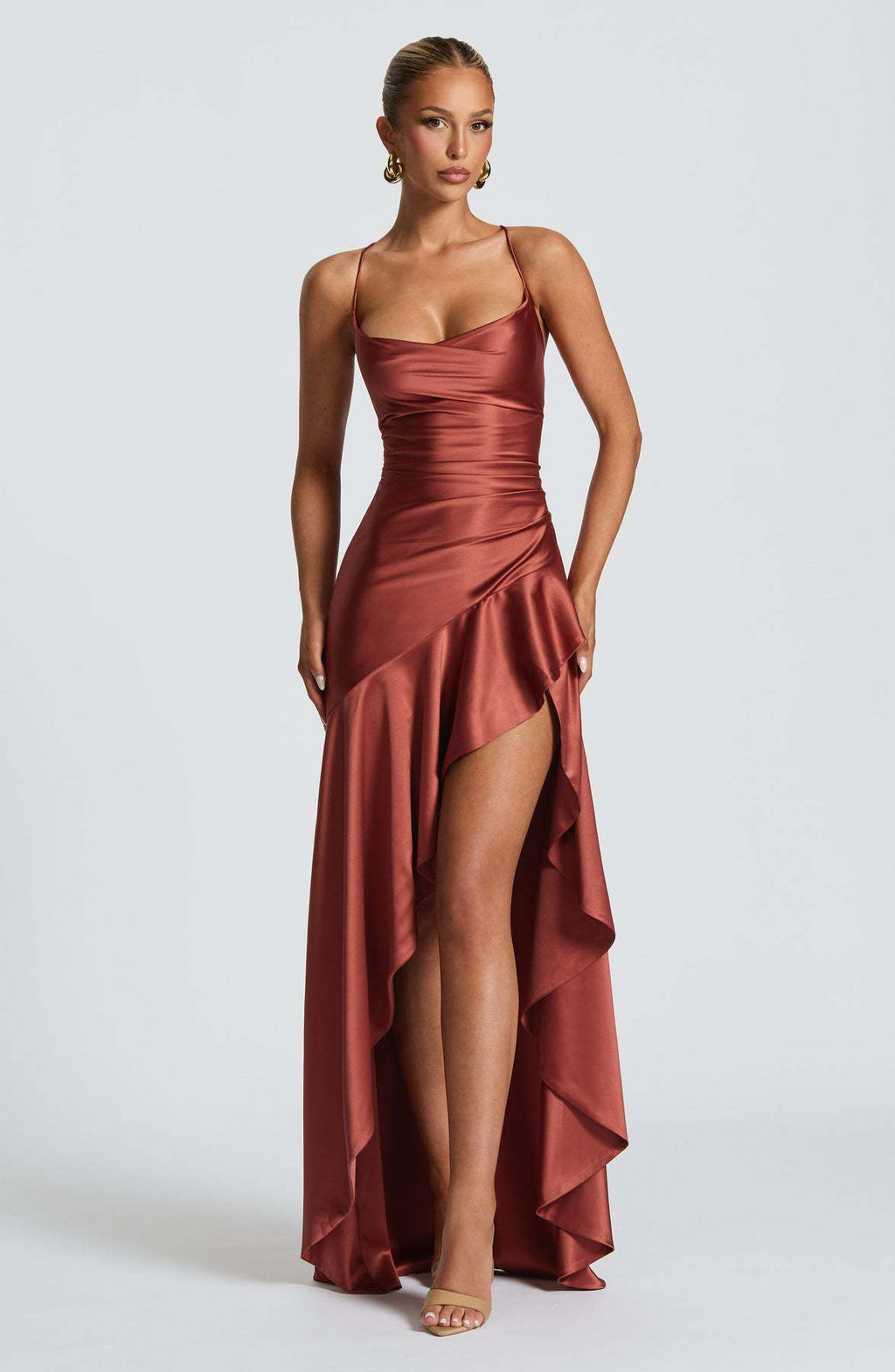 Women's Backless Ruffle Maxi Dress – Summer Party Split Dress