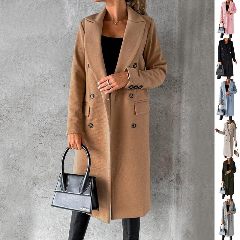 Double Breasted Lapel Coat Women Winter Jacket - ZA-Zola