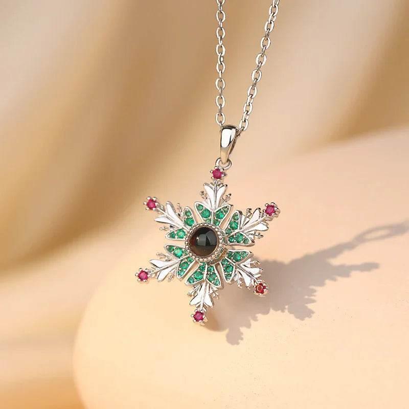 Christmas Snowflake Projection Necklace – Romantic Gift - ZA-Zola