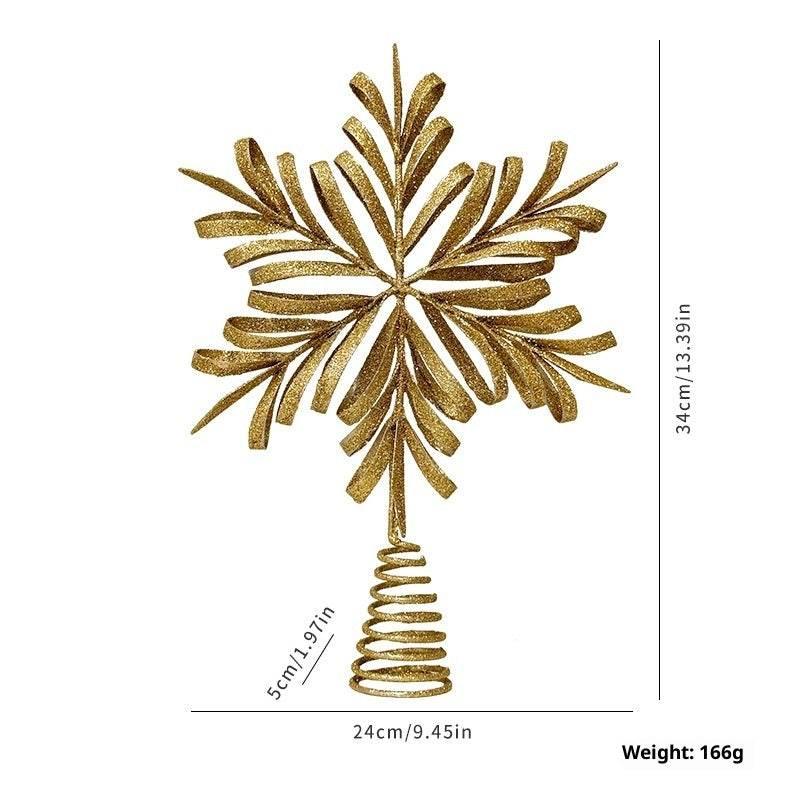 Eight Awn Star Christmas Decoration Ornament | Champagne & Silver - ZA-Zola